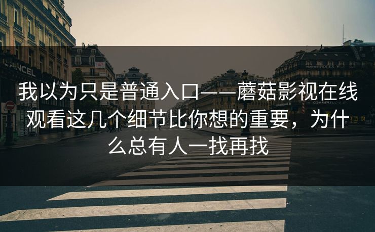 我以为只是普通入口——蘑菇影视在线观看这几个细节比你想的重要，为什么总有人一找再找